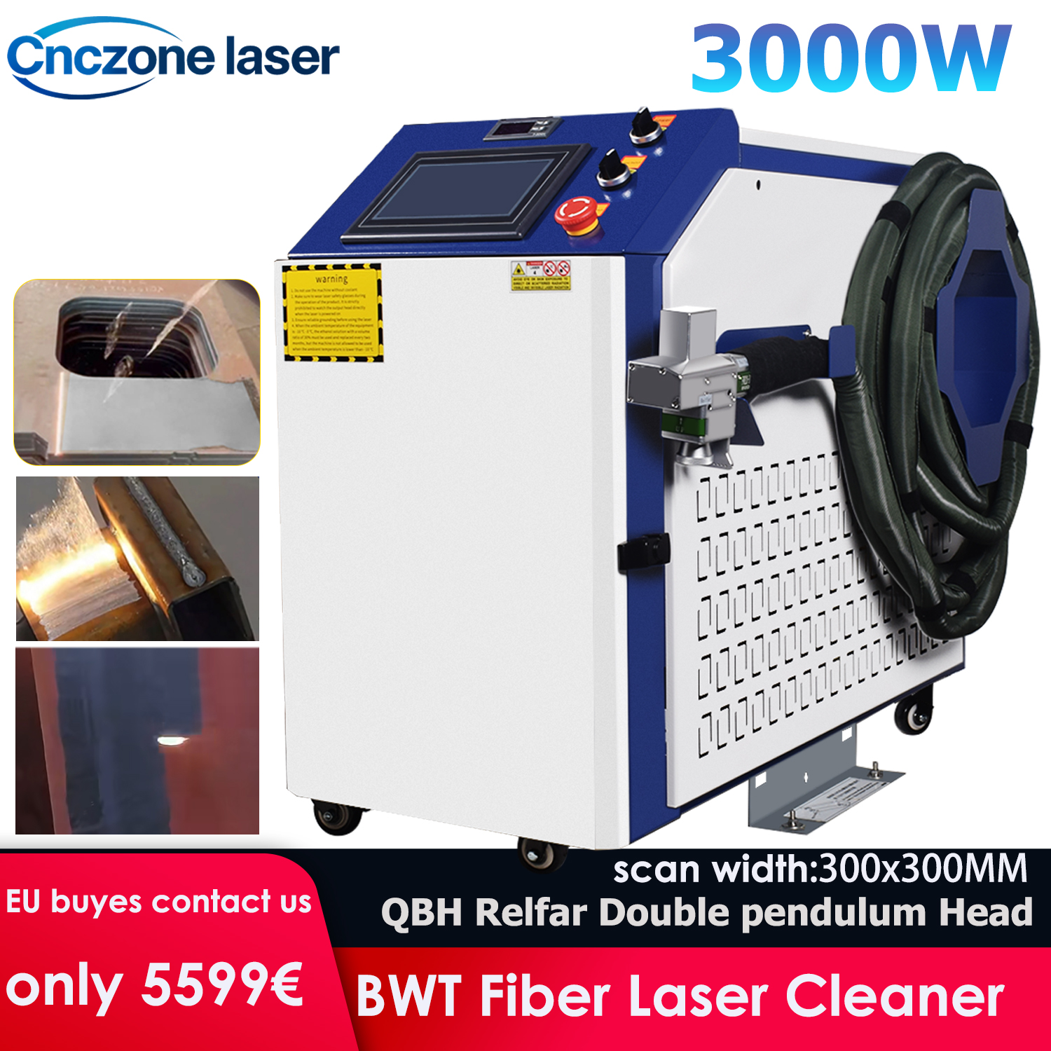 Industrial Laser Paint Remover - 3000W Laser Cleaning Machine Fiber Laser