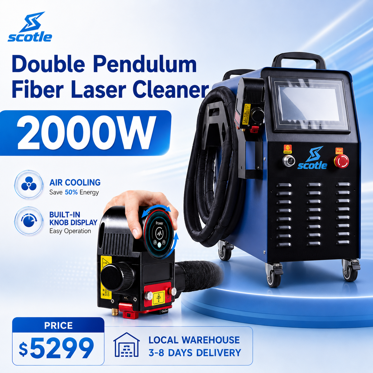 2000W Air Cooled Double Swing  - Industrial Laser Cleaning Equipment review and price