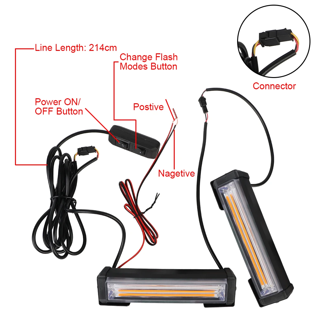 2Pcs COB Car Strobe Warning Li - Industrial Laser Pointer 24V review and price